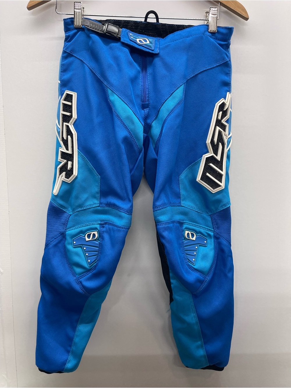 MSR Axxis youth motocross riding pants in blue